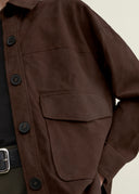 ARMA KAYLEE SUEDE SHIRT JACKET MUD BROWN