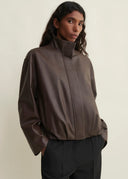 ARMA DAHILA LEATHER JACKET DARK BROWN
