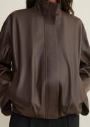 ARMA DAHILA LEATHER JACKET DARK BROWN