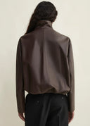 ARMA DAHILA LEATHER JACKET DARK BROWN