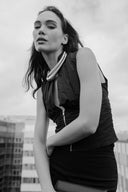 PATOU RUCHE TAFFETA TOP BLACK
