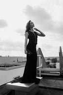 PATOU RUCHE TAFFETA TOP BLACK