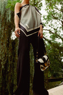 BALMAIN FLARED TROUSER WITH CREASES BLACK