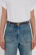 VICTORIA BECKHAM DORIAN MICRO BELT 1,5CM BURGUNDY