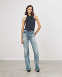 NILI LOTAN ZELIE HALTERNECK TOP NAVY