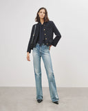NILI LOTAN ZELIE HALTERNECK TOP NAVY
