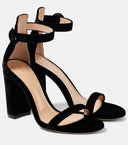 GIANVITO ROSSI GAETA SUEDE SANDAL 9.5CM BLACK