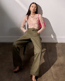 SELF-PORTRAIT CARGO BARREL LEG TROUSER KHAKI