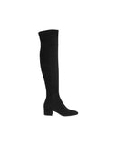 GIANVITO ROSSI ROLLING MID KNEE BOOT SUEDE BLACK