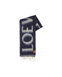 LOEWE LOGO SCARF NAVY/GREY