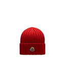 MONCLER BEANIE LOGO RED