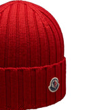 MONCLER BEANIE LOGO RED