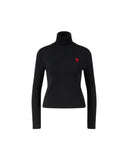 AMI PARIS LOGO PULL TURTLENECK BLACK
