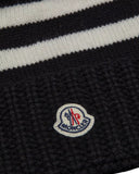 MONCLER BEANIE STRIPED BLACK/ECRU