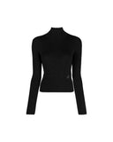 PATOU PULL RIBBED HIGH NECK BLACK