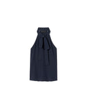 NILI LOTAN ZELIE HALTERNECK TOP NAVY