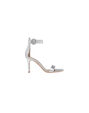 GIANVITO ROSSI PORTOFINO ANKLE STRAP SANDAL 8.5CM SILVER