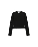 COURRÈGES PULL LOGO LIGHT WOOL BLACK
