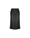 VINCE LEATHER SKIRT WITH SPLIT BLACK