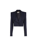 CHLOÉ CROPPED SPENCER JACKET ECLIPSE BLUE