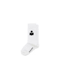 ISABEL MARANT SILOKI LOGO SOCKS WHITE