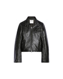 COURRÈGES ZIPPED BIKER VINYL JACKET BLACK