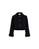 PATOU CROPPED RIB WAIST JACKET BLACK