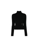 PATOU RIBBED TURTLENECK BLACK