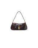CHLOÉ THE 99 CROCO SHOULDER BAG KOHL BROWN
