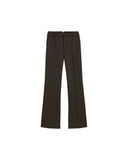 AMI PARIS FLARED WOOL GABARDINE TROUSER DARK BROWN