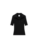 COURRÈGES RIB KNIT POLO SHIRT BLACK