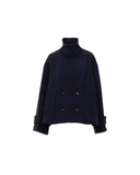 CHLOÉ OVSD CROPPED COAT NAVY
