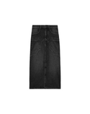 ISABEL MARANT BRITT STITCHED DENIM COWBOY SKIRT BLACK