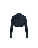 PATOU CROPPED SHIRT NAVY