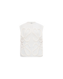 LOEWE ANAGRAM CABLE-KNIT DEBARDEUR WHITE