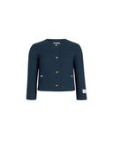 PATOU CROPPED TWEED JACKET NAVY BLACK