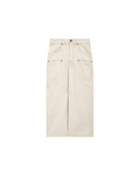 ISABEL MARANT BRITT STITCHED DENIM COWBOY SKIRT ECRU