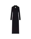 COURRÈGES LIGHT RIB CARDIGAN DRESS BLACK