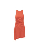 VICTORIA BECKHAM GATHER DETAIL DRESS SCARLET
