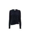 VICTORIA BECKHAM DRAPED PLEAT DETAIL PUL NAVY