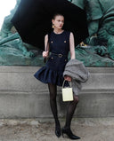 SELF-PORTRAIT DRESS TAFFETA NAVY