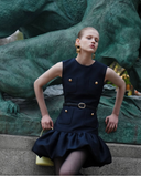 SELF-PORTRAIT DRESS TAFFETA NAVY