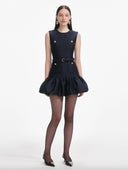 SELF-PORTRAIT DRESS TAFFETA NAVY
