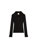 COURRÈGES RIBBED POLO SWEATER BLACK