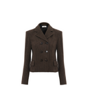 CHLOÉ CROPPED TAILORED JACKET ENGLISH BROWN