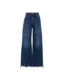 CHLOÉ FLARED CUT OFF DENIM DARK BLUE
