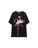 CHLOÉ GENEROUS LOGO FLAMINGO T-SHIRT BLACK