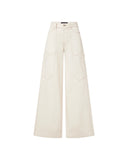 VERONICA BEARD FREDDY HIGH RISE EXTRA WIDE DENIM ECRU