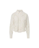VERONICA BEARD ADERES EYELET SHIRT OFF WHITE