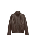ARMA DAHILA LEATHER JACKET DARK BROWN